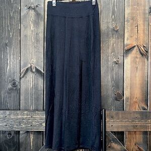 Athleta Marina Maxi Skirt S Side Slit Pull On Wide High Waist Lounge Athleisure